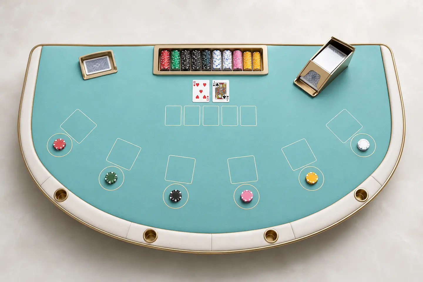 Ilustrasi meja untuk double down blackjack